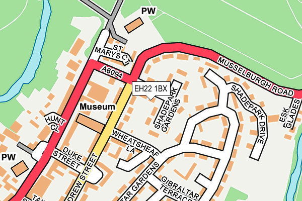 EH22 1BX map - OS OpenMap – Local (Ordnance Survey)