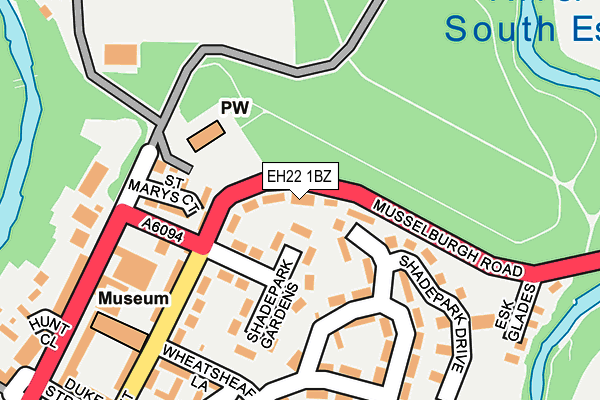 EH22 1BZ map - OS OpenMap – Local (Ordnance Survey)