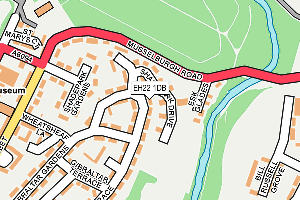 EH22 1DB map - OS OpenMap – Local (Ordnance Survey)