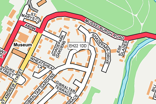 EH22 1DD map - OS OpenMap – Local (Ordnance Survey)