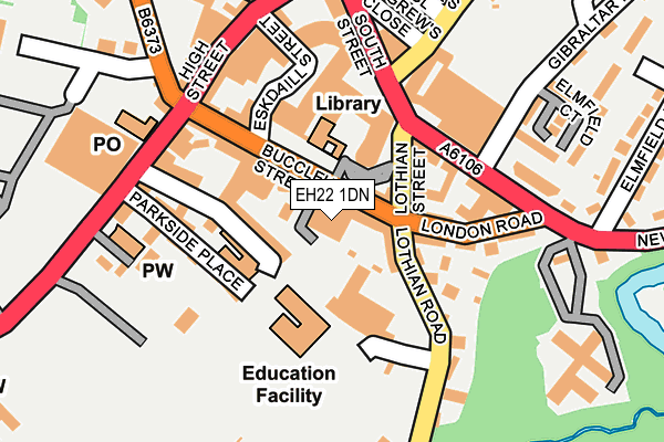 EH22 1DN map - OS OpenMap – Local (Ordnance Survey)