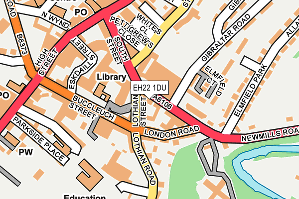 EH22 1DU map - OS OpenMap – Local (Ordnance Survey)