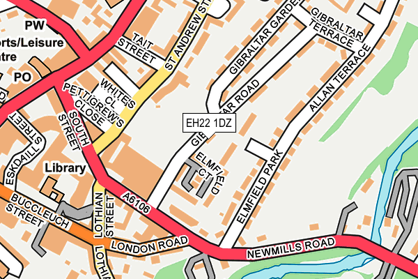 EH22 1DZ map - OS OpenMap – Local (Ordnance Survey)