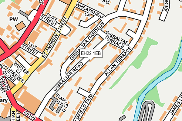 EH22 1EB map - OS OpenMap – Local (Ordnance Survey)