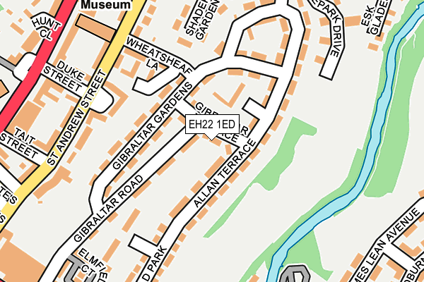 EH22 1ED map - OS OpenMap – Local (Ordnance Survey)