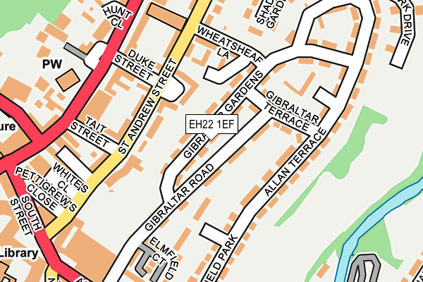 EH22 1EF map - OS OpenMap – Local (Ordnance Survey)