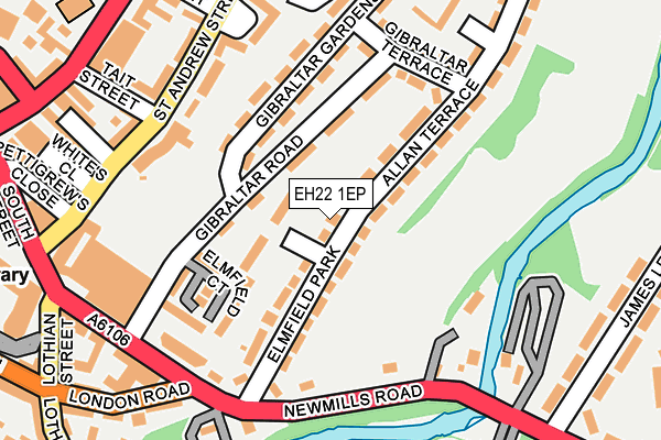 EH22 1EP map - OS OpenMap – Local (Ordnance Survey)