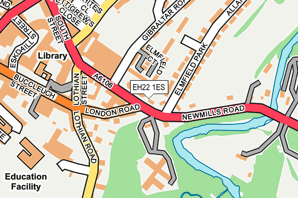 EH22 1ES map - OS OpenMap – Local (Ordnance Survey)
