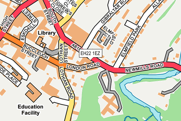 EH22 1EZ map - OS OpenMap – Local (Ordnance Survey)