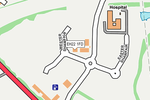 EH22 1FD map - OS OpenMap – Local (Ordnance Survey)