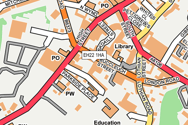 EH22 1HA map - OS OpenMap – Local (Ordnance Survey)