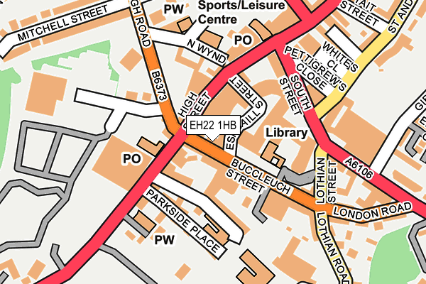 EH22 1HB map - OS OpenMap – Local (Ordnance Survey)