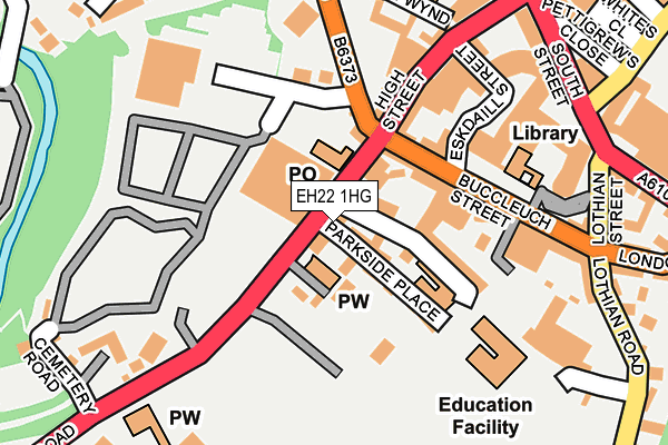 EH22 1HG map - OS OpenMap – Local (Ordnance Survey)