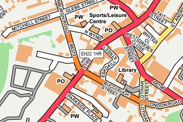 EH22 1HR map - OS OpenMap – Local (Ordnance Survey)