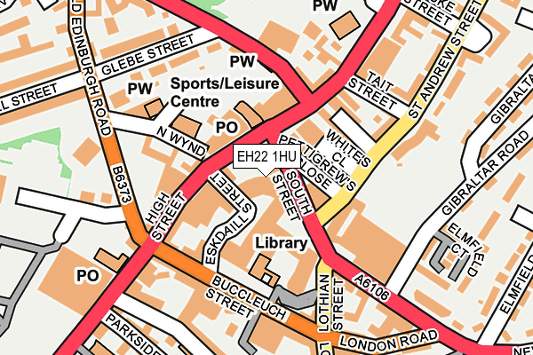 EH22 1HU map - OS OpenMap – Local (Ordnance Survey)