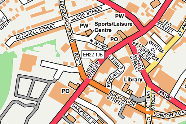 EH22 1JB map - OS OpenMap – Local (Ordnance Survey)
