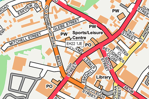 EH22 1JE map - OS OpenMap – Local (Ordnance Survey)