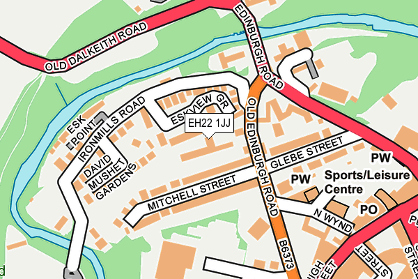 EH22 1JJ map - OS OpenMap – Local (Ordnance Survey)