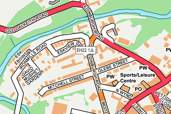 EH22 1JL map - OS OpenMap – Local (Ordnance Survey)