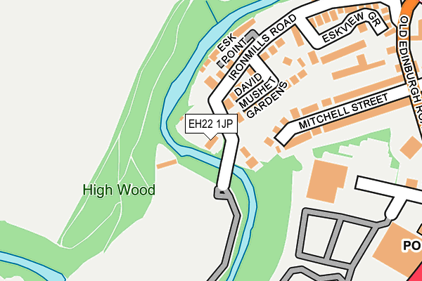 EH22 1JP map - OS OpenMap – Local (Ordnance Survey)