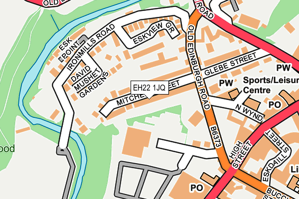 EH22 1JQ map - OS OpenMap – Local (Ordnance Survey)