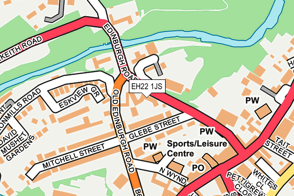 EH22 1JS map - OS OpenMap – Local (Ordnance Survey)