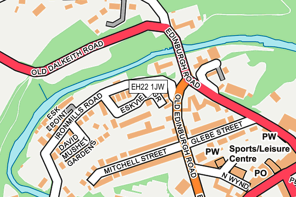 EH22 1JW map - OS OpenMap – Local (Ordnance Survey)