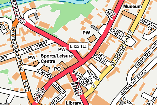 EH22 1JZ map - OS OpenMap – Local (Ordnance Survey)