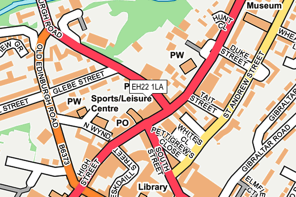 EH22 1LA map - OS OpenMap – Local (Ordnance Survey)