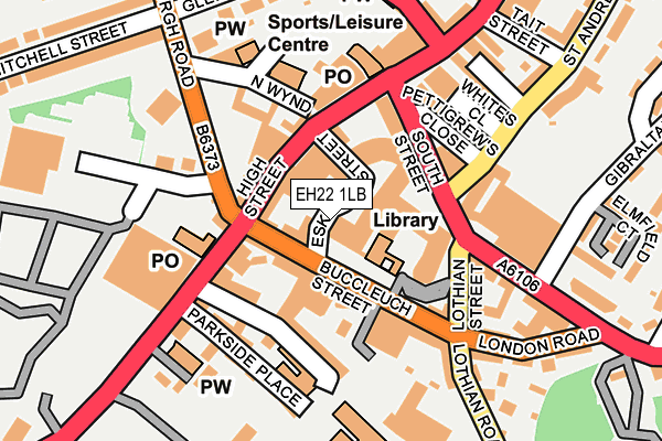EH22 1LB map - OS OpenMap – Local (Ordnance Survey)