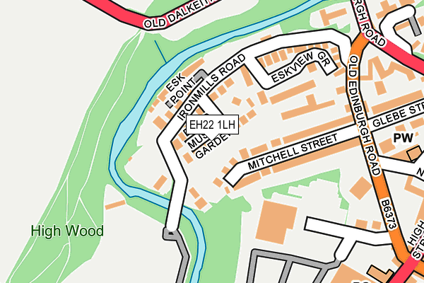 EH22 1LH map - OS OpenMap – Local (Ordnance Survey)