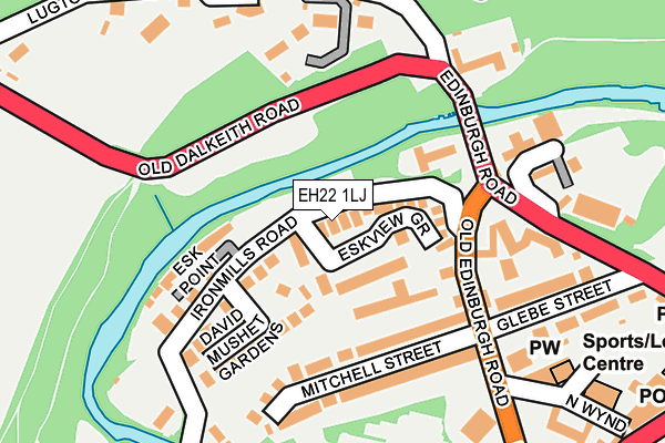 EH22 1LJ map - OS OpenMap – Local (Ordnance Survey)