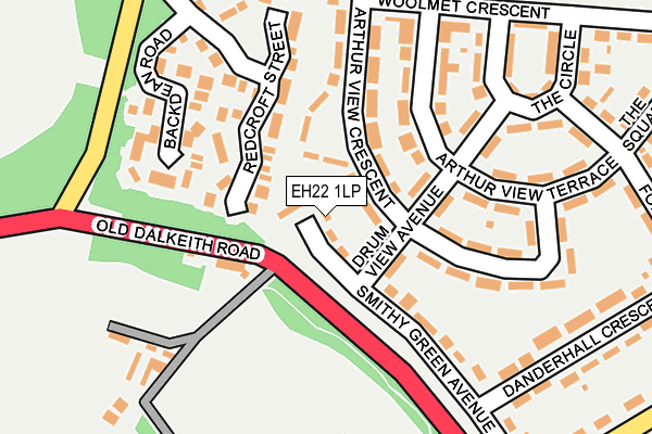 EH22 1LP map - OS OpenMap – Local (Ordnance Survey)