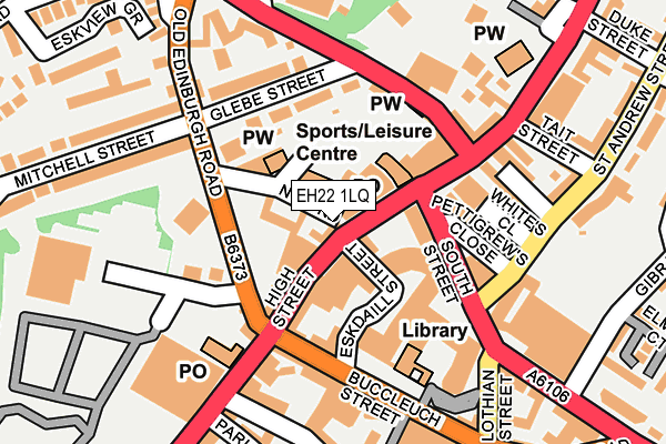 EH22 1LQ map - OS OpenMap – Local (Ordnance Survey)