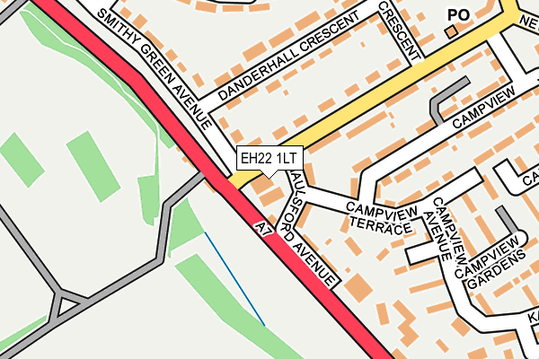 EH22 1LT map - OS OpenMap – Local (Ordnance Survey)