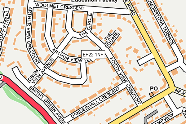 EH22 1NF map - OS OpenMap – Local (Ordnance Survey)