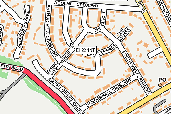 EH22 1NT map - OS OpenMap – Local (Ordnance Survey)