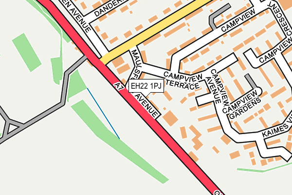 EH22 1PJ map - OS OpenMap – Local (Ordnance Survey)