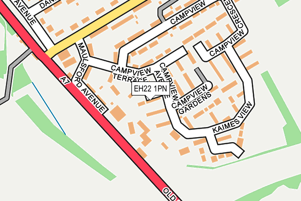 EH22 1PN map - OS OpenMap – Local (Ordnance Survey)