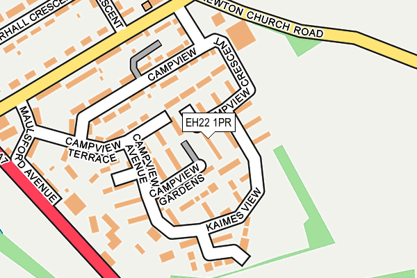 EH22 1PR map - OS OpenMap – Local (Ordnance Survey)