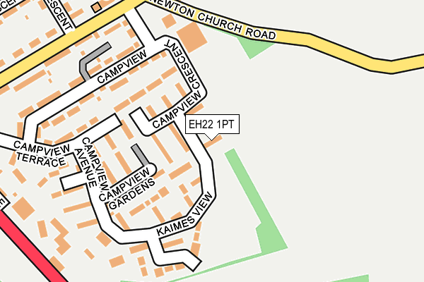 EH22 1PT map - OS OpenMap – Local (Ordnance Survey)