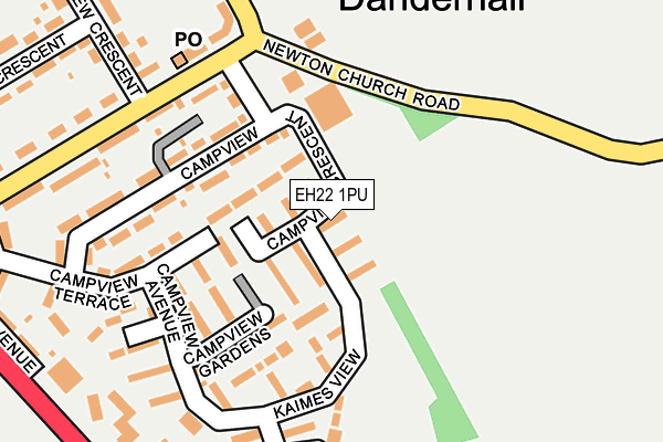 EH22 1PU map - OS OpenMap – Local (Ordnance Survey)