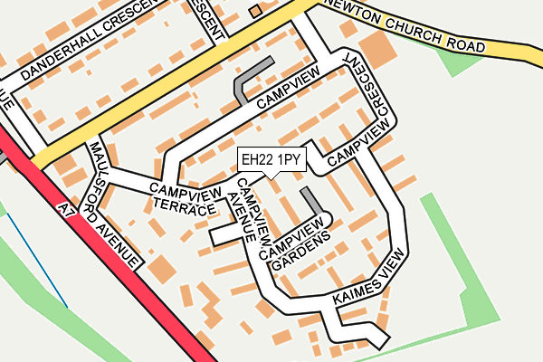 EH22 1PY map - OS OpenMap – Local (Ordnance Survey)