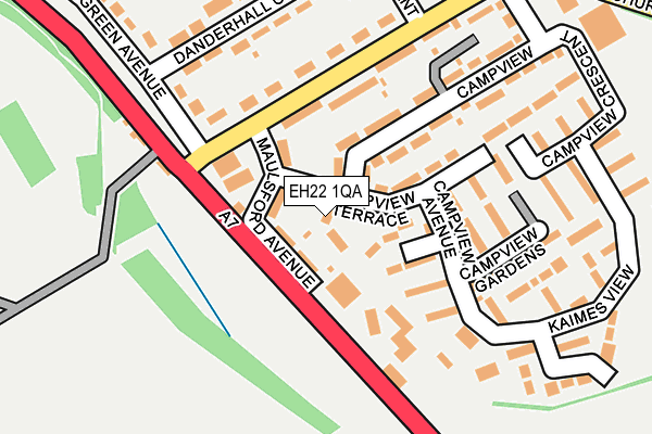 EH22 1QA map - OS OpenMap – Local (Ordnance Survey)