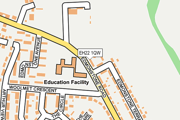 EH22 1QW map - OS OpenMap – Local (Ordnance Survey)