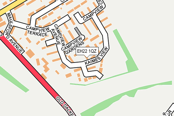 EH22 1QZ map - OS OpenMap – Local (Ordnance Survey)