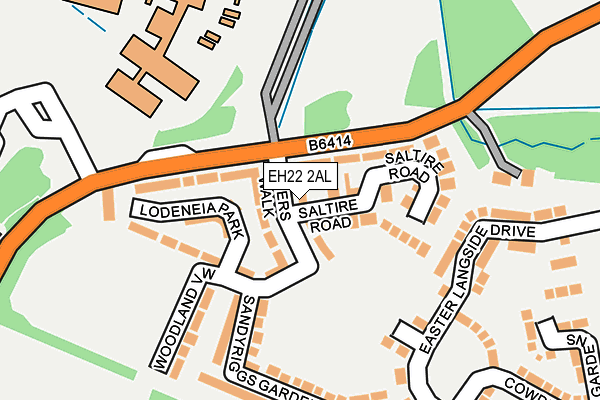 EH22 2AL map - OS OpenMap – Local (Ordnance Survey)