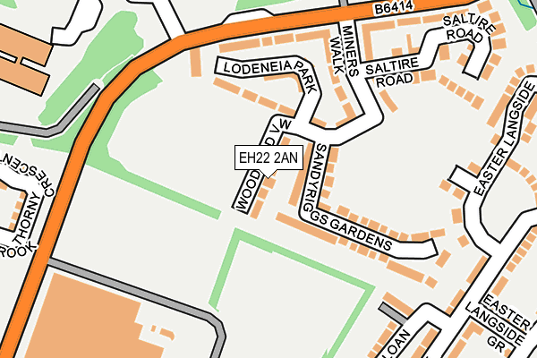 EH22 2AN map - OS OpenMap – Local (Ordnance Survey)