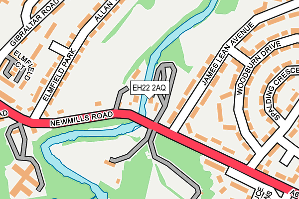 EH22 2AQ map - OS OpenMap – Local (Ordnance Survey)