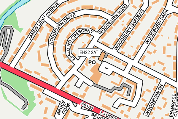 EH22 2AT map - OS OpenMap – Local (Ordnance Survey)